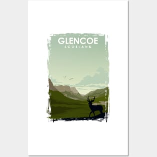 Glencoe Scotland vintage travel poster art Posters and Art